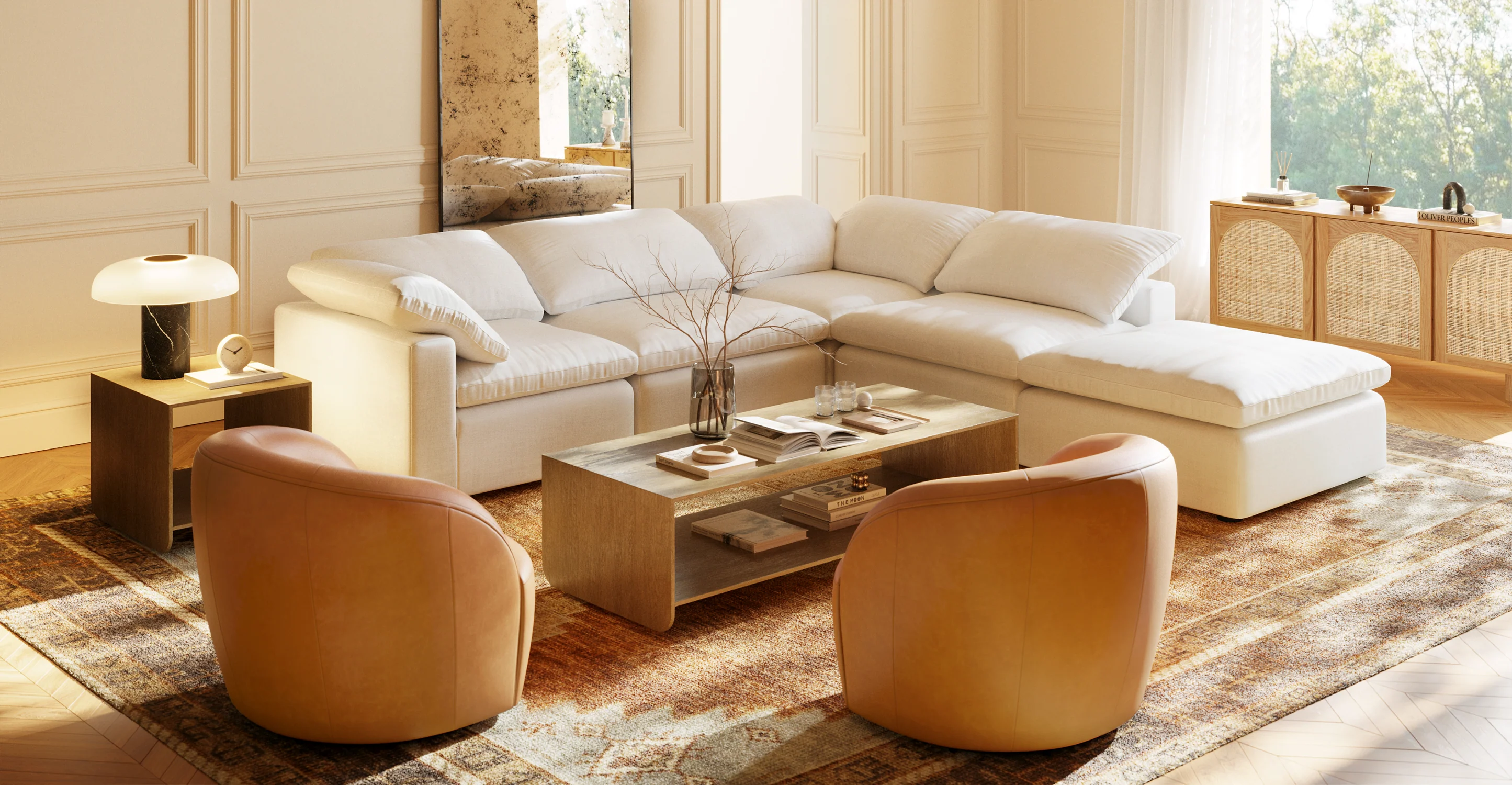 Alma Leather Swivel Chair - Image 3