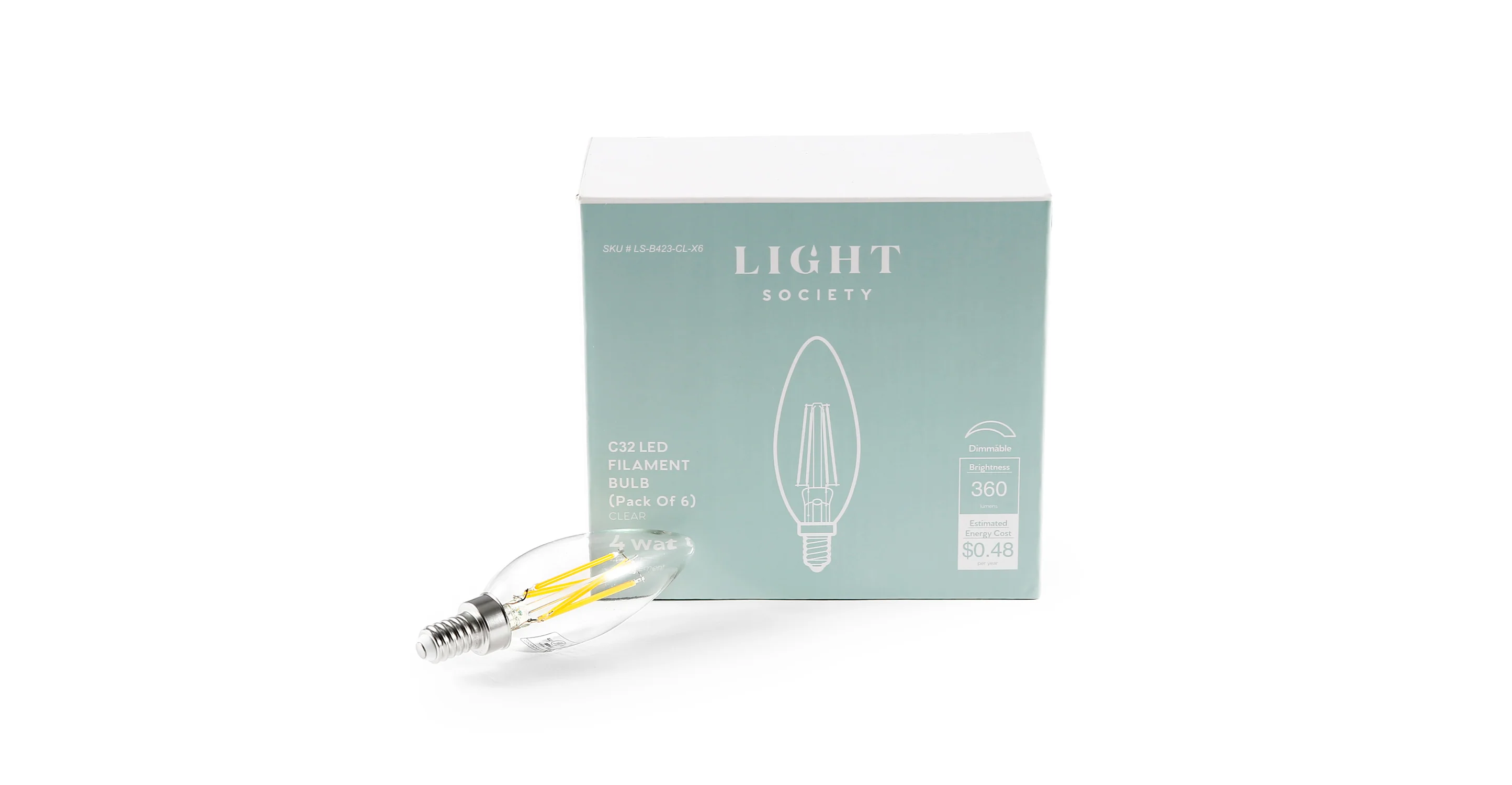 Arden C32 Clear LED Filament Light Bulbs - Image 8