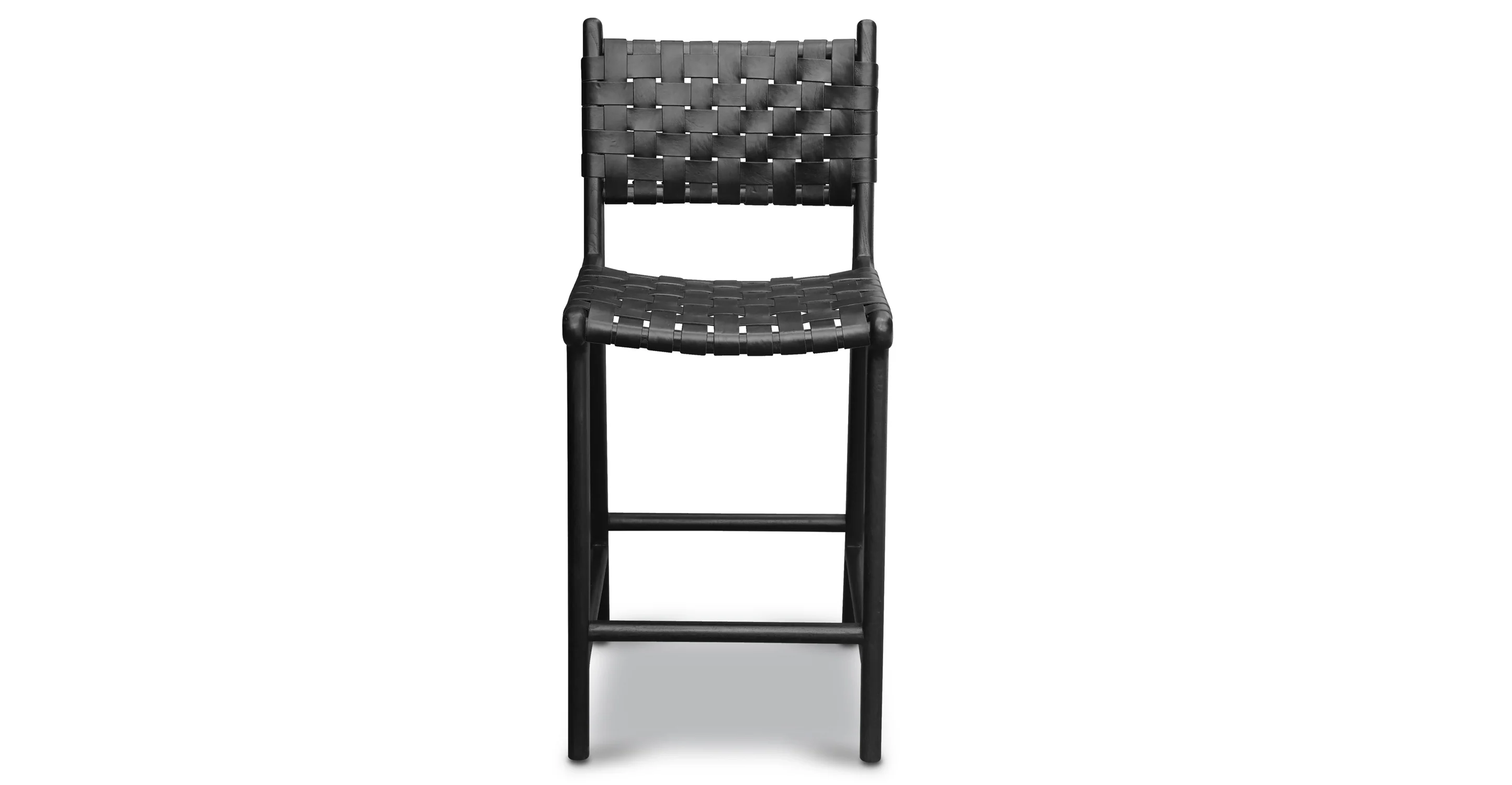 Banda Teak & Woven Leather Counter Height Stool - Image 29