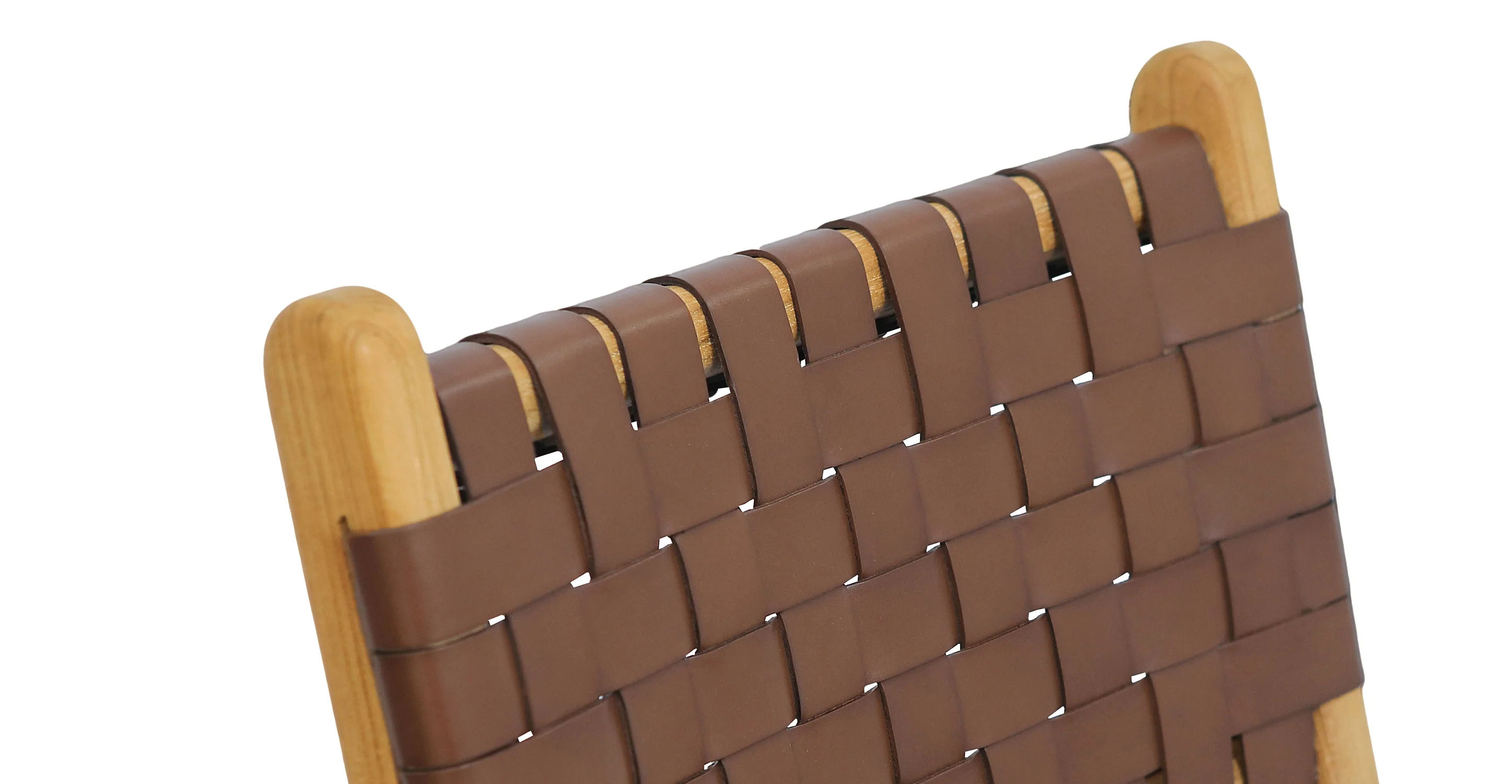 Banda Teak & Woven Leather Counter Height Stool - Image 7