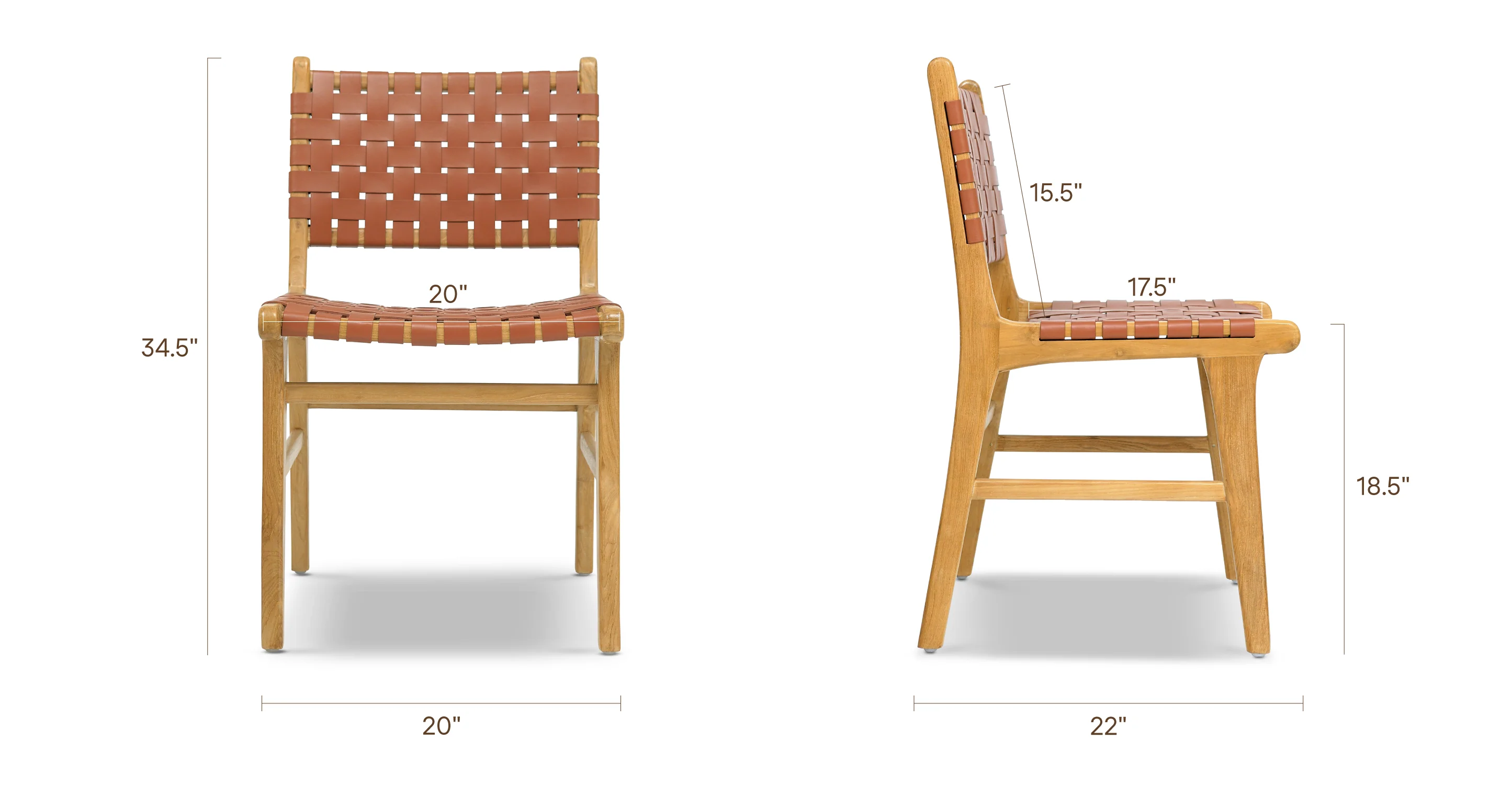 Banda Teak & Leather Dining Chair - Image 14