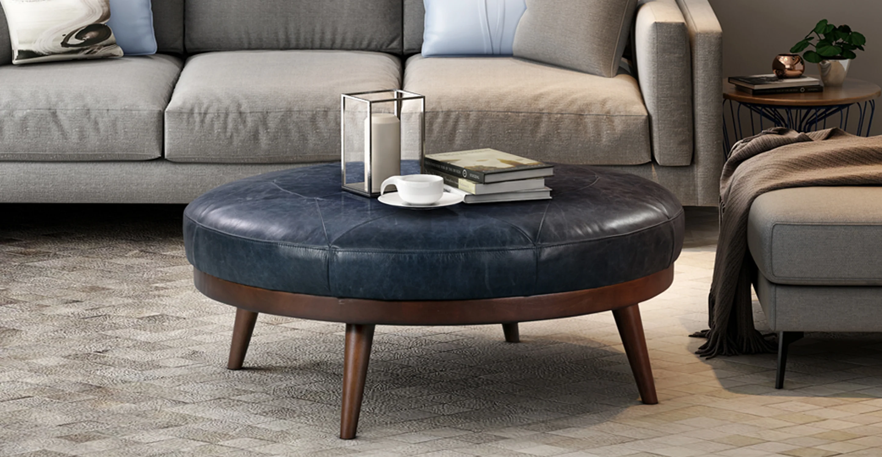 Gio Leather Ottoman - Image 31