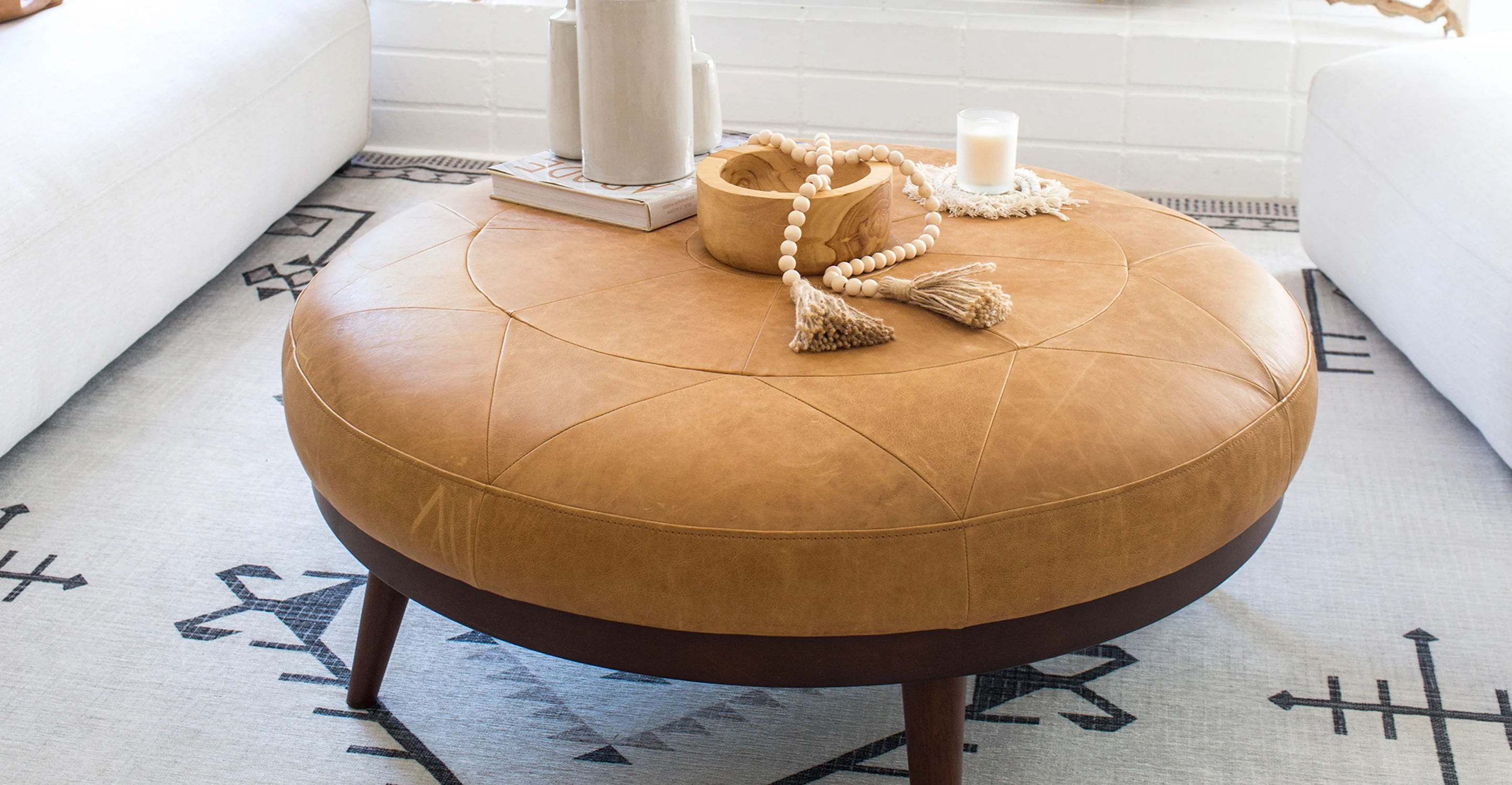 Gio Leather Ottoman - Image 5
