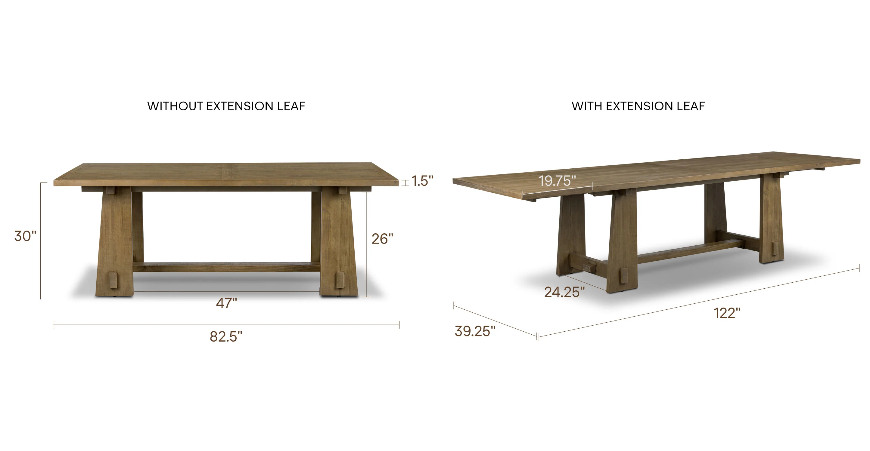 Combe Extension Dining Table (82.5" - 122") - Image 63