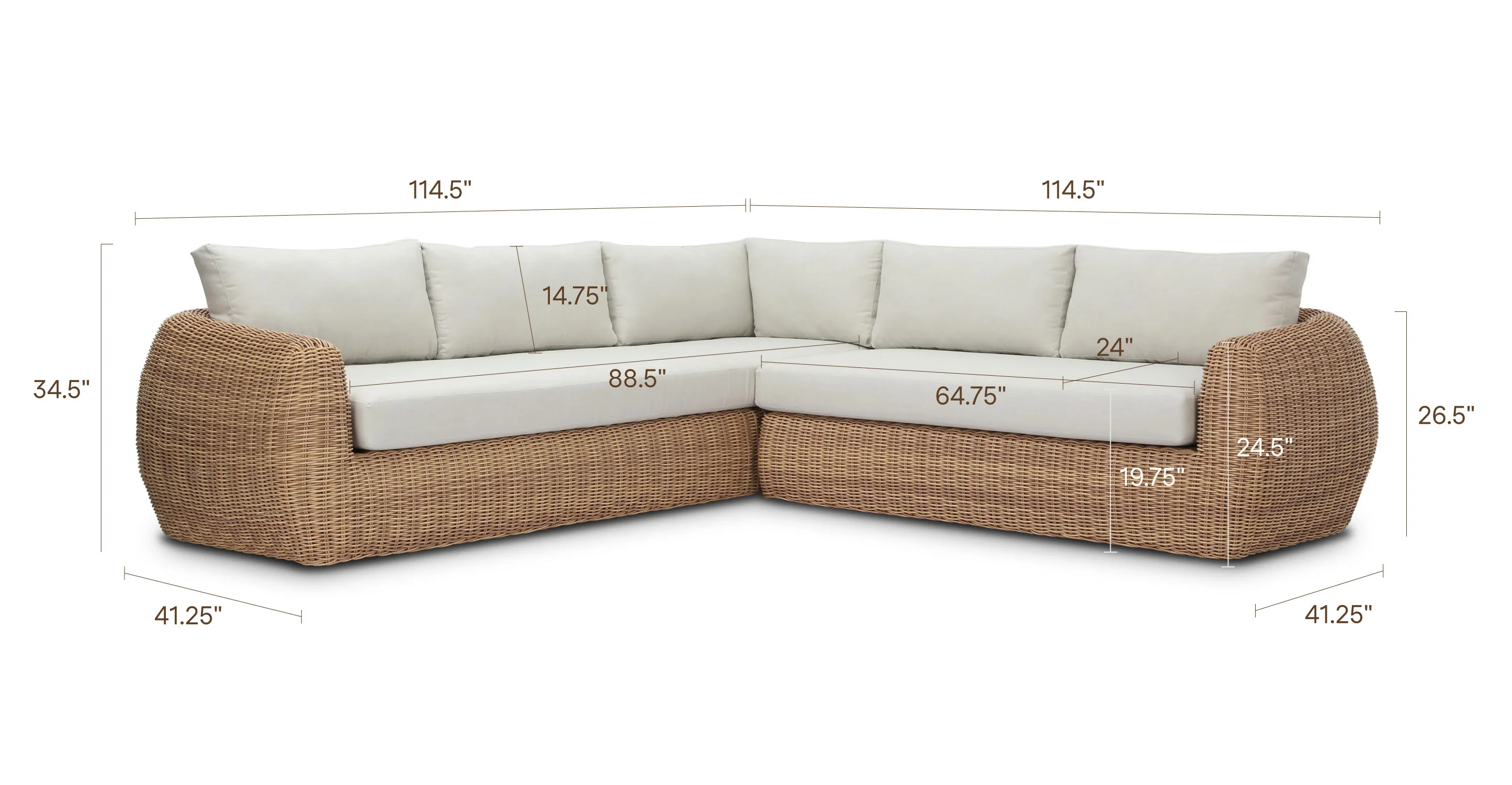 Corto 114.5" Corner Sectional - Image 12