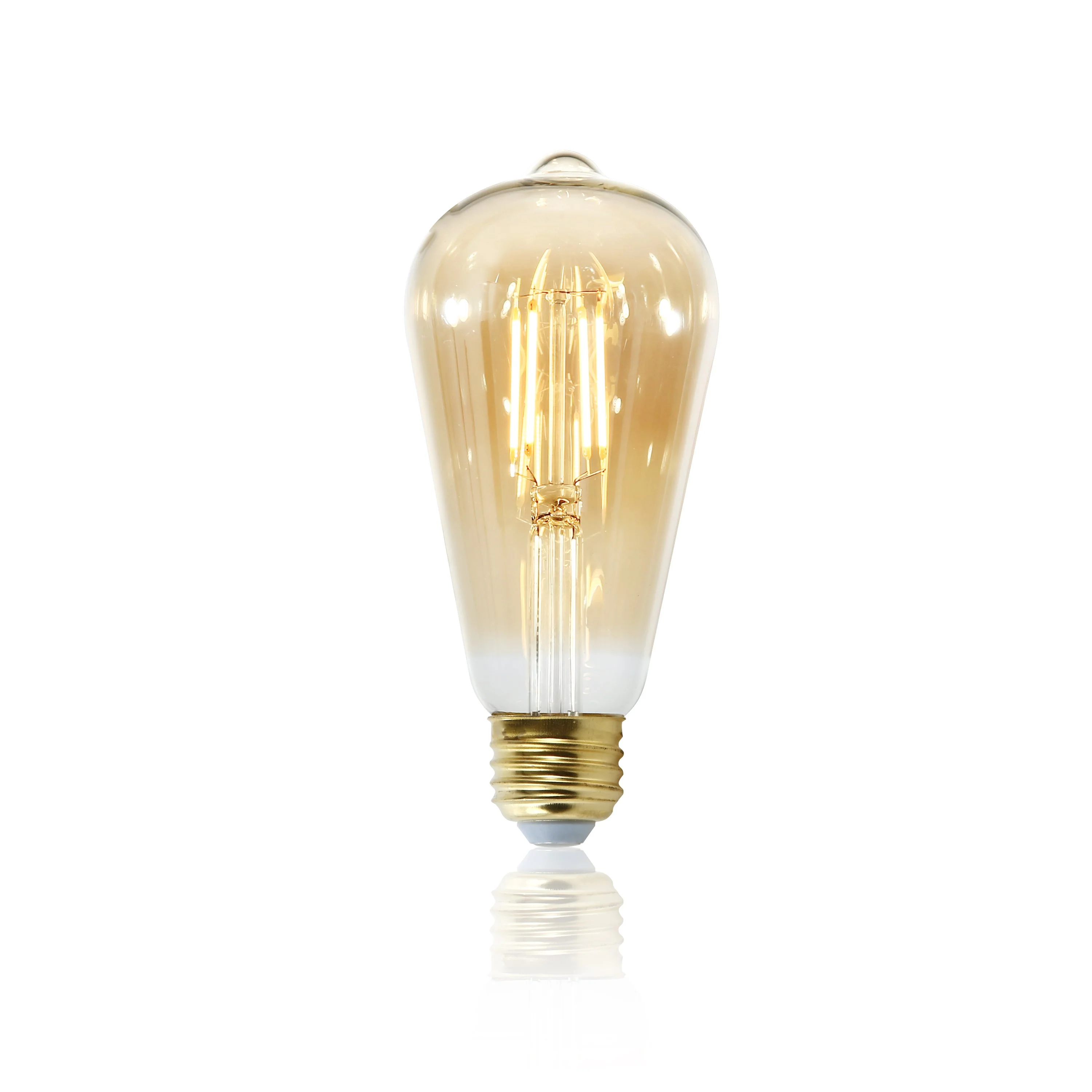 Holland ST21 Amber LED Vintage Filament Light Bulb - Image 3