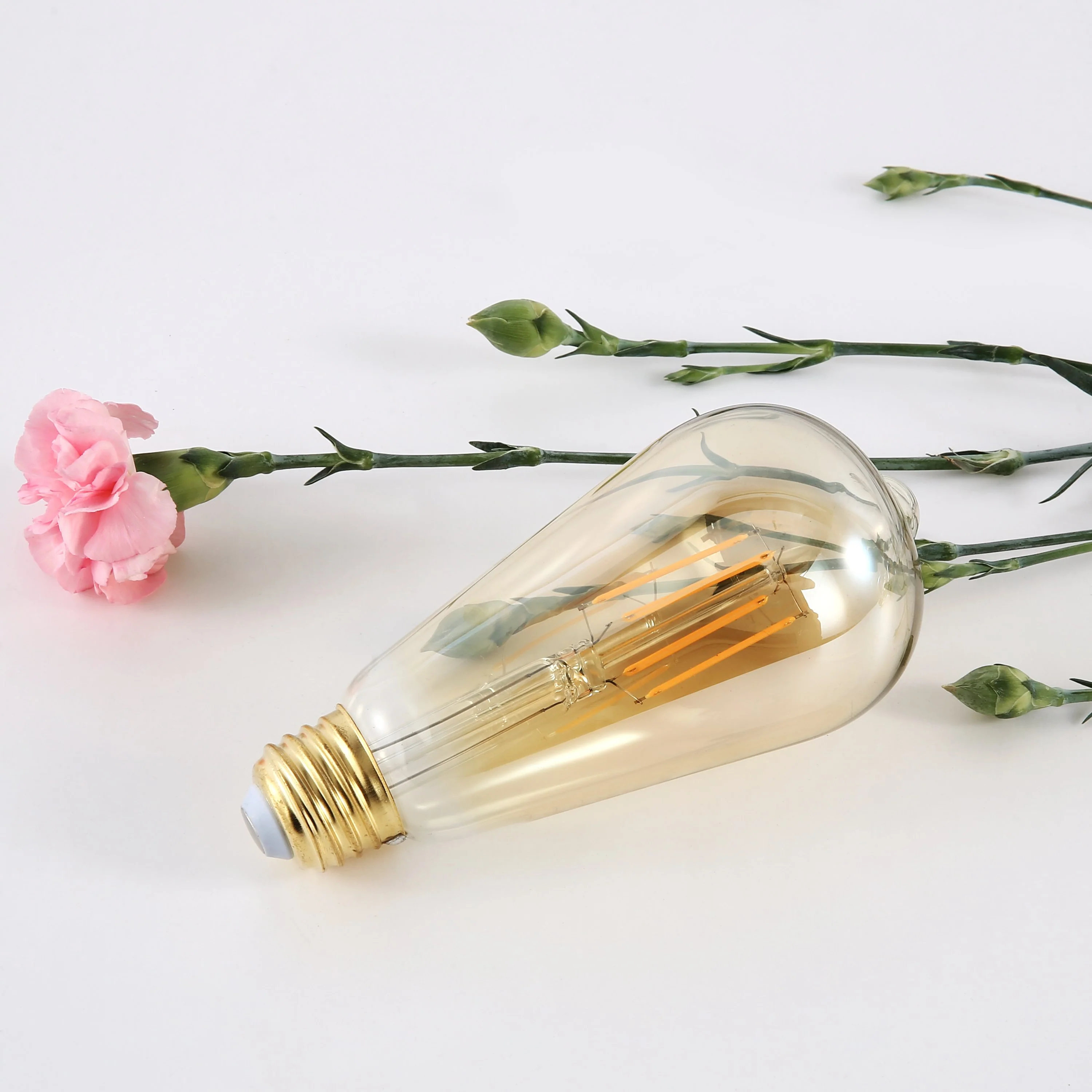 Holland ST21 Amber LED Vintage Filament Light Bulb - Image 7