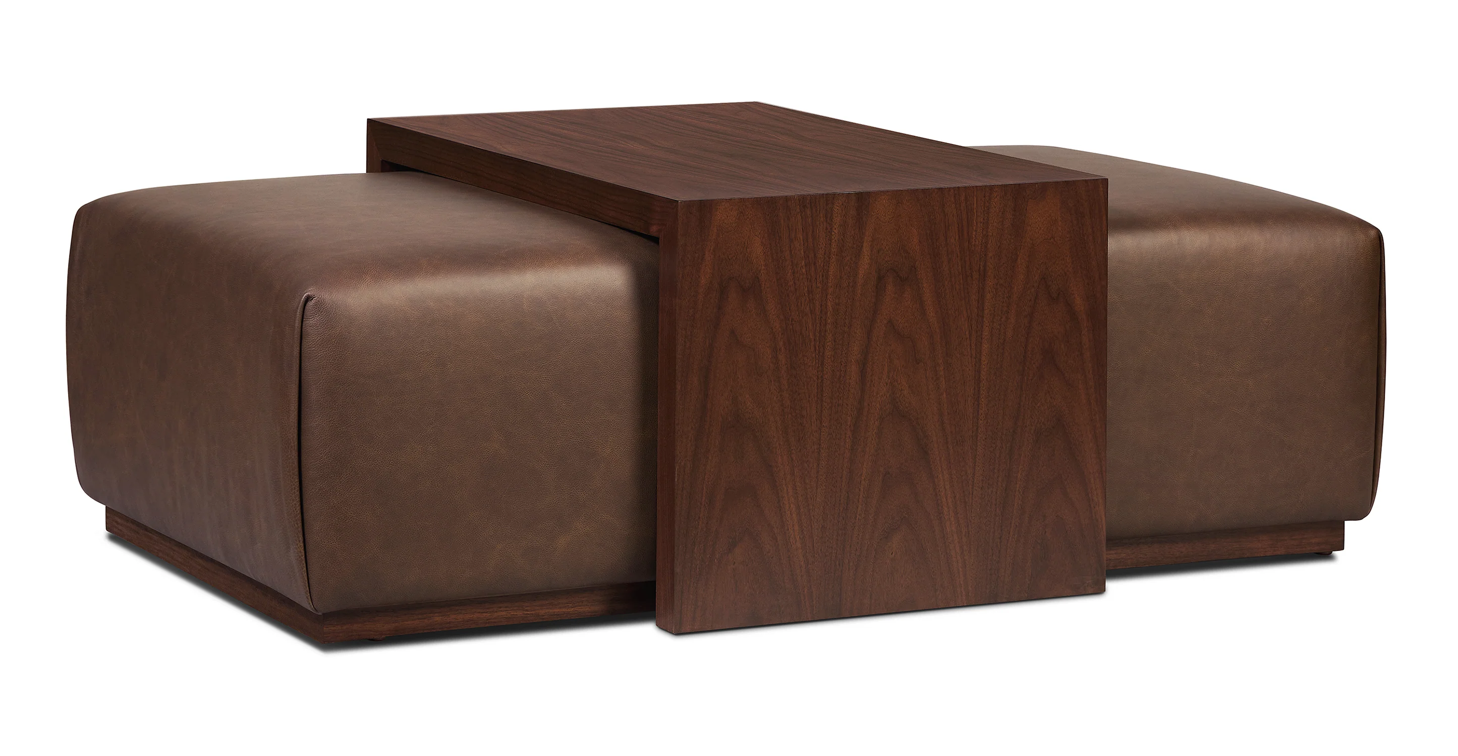 Jarmo Leather Ottoman with Walnut Table - Image 30