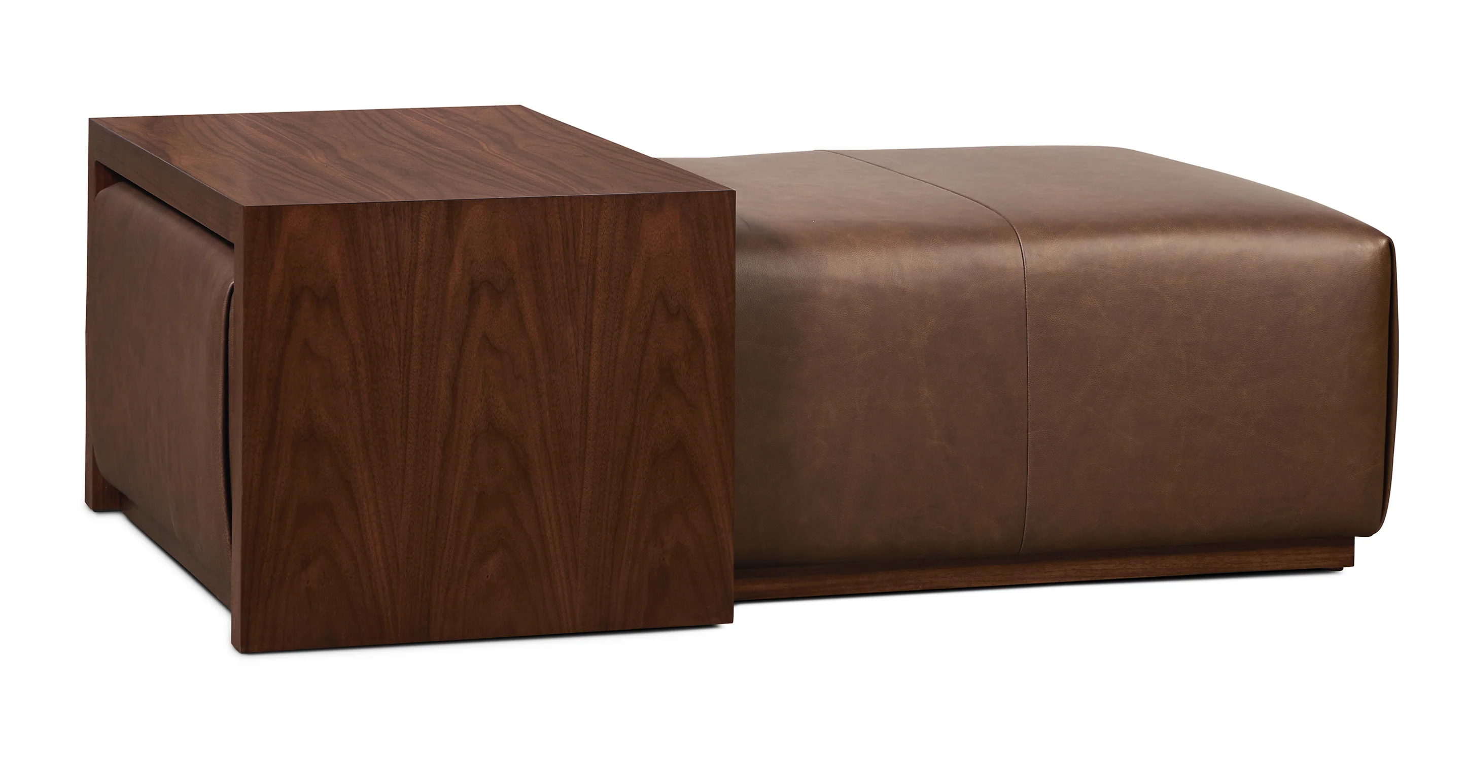 Jarmo Leather Ottoman with Walnut Table - Image 32