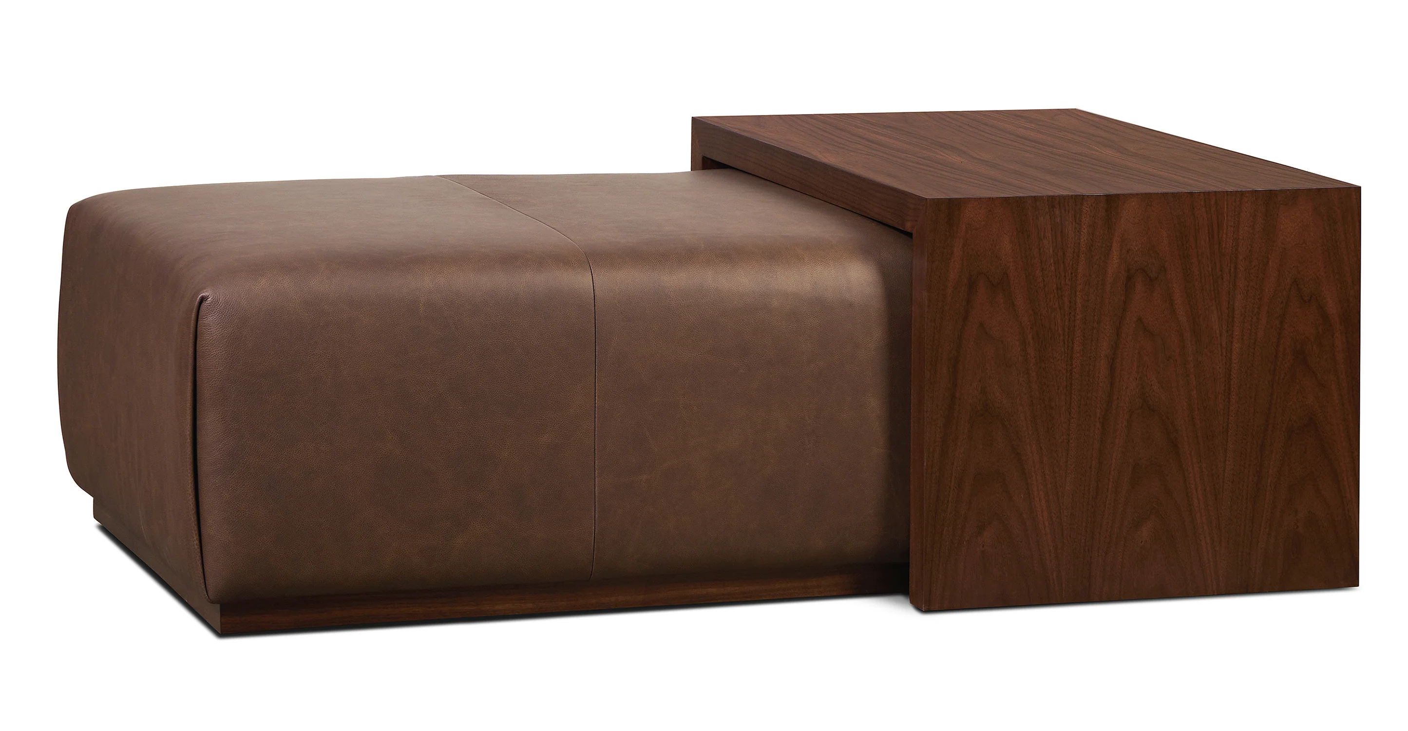Jarmo Leather Ottoman with Walnut Table - Image 33