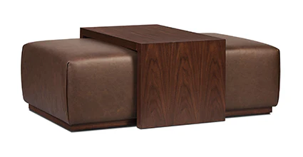 Jarmo Leather Ottoman with Walnut Table - Image 48