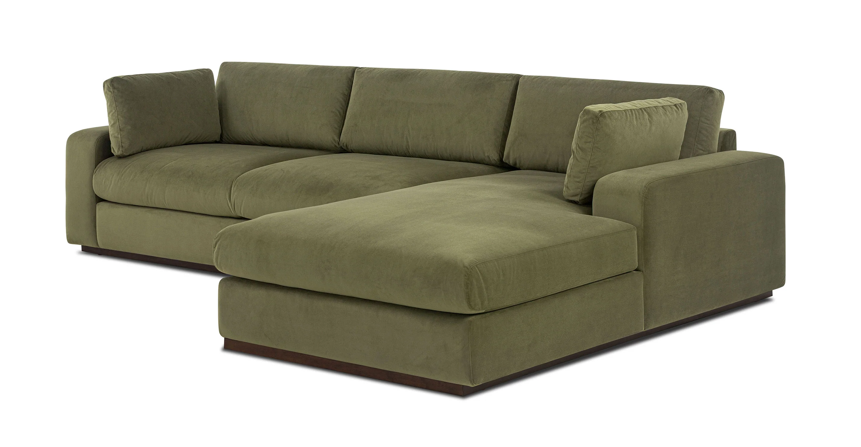 Malaga Velvet Right-Facing Sectional Sofa - Image 4