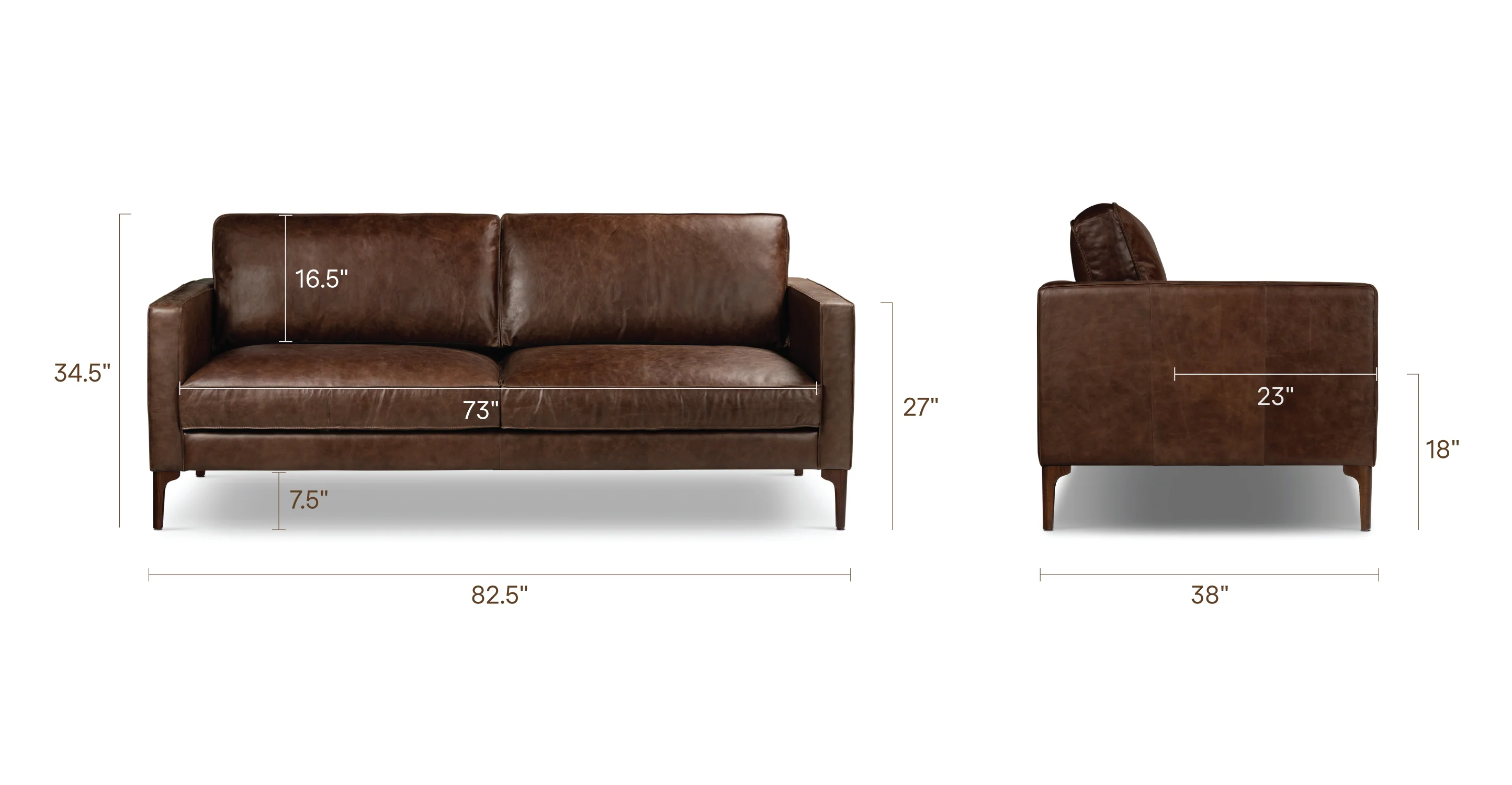Mateo Leather Sofa - Image 37