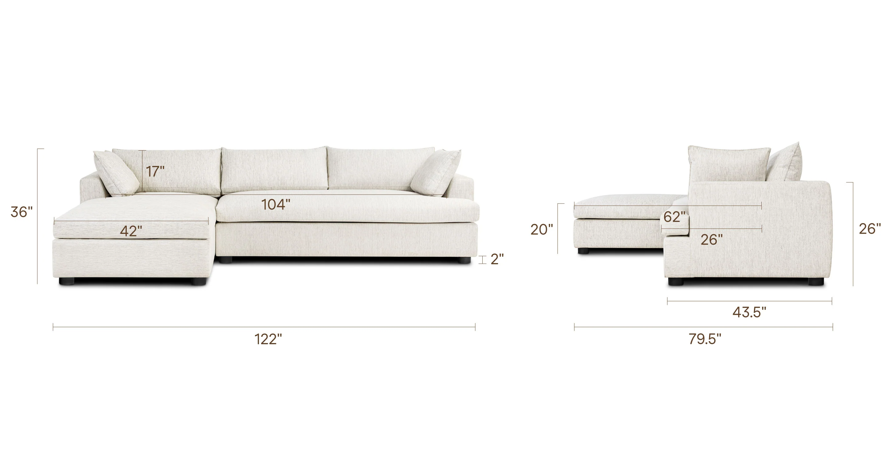 Milo Left-facing Sleeper Sectional - Image 17