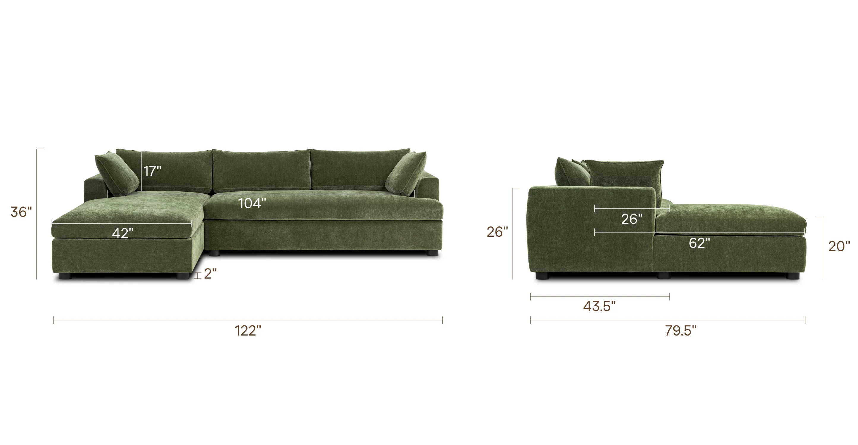 Milo Left-facing Sleeper Sectional - Image 35