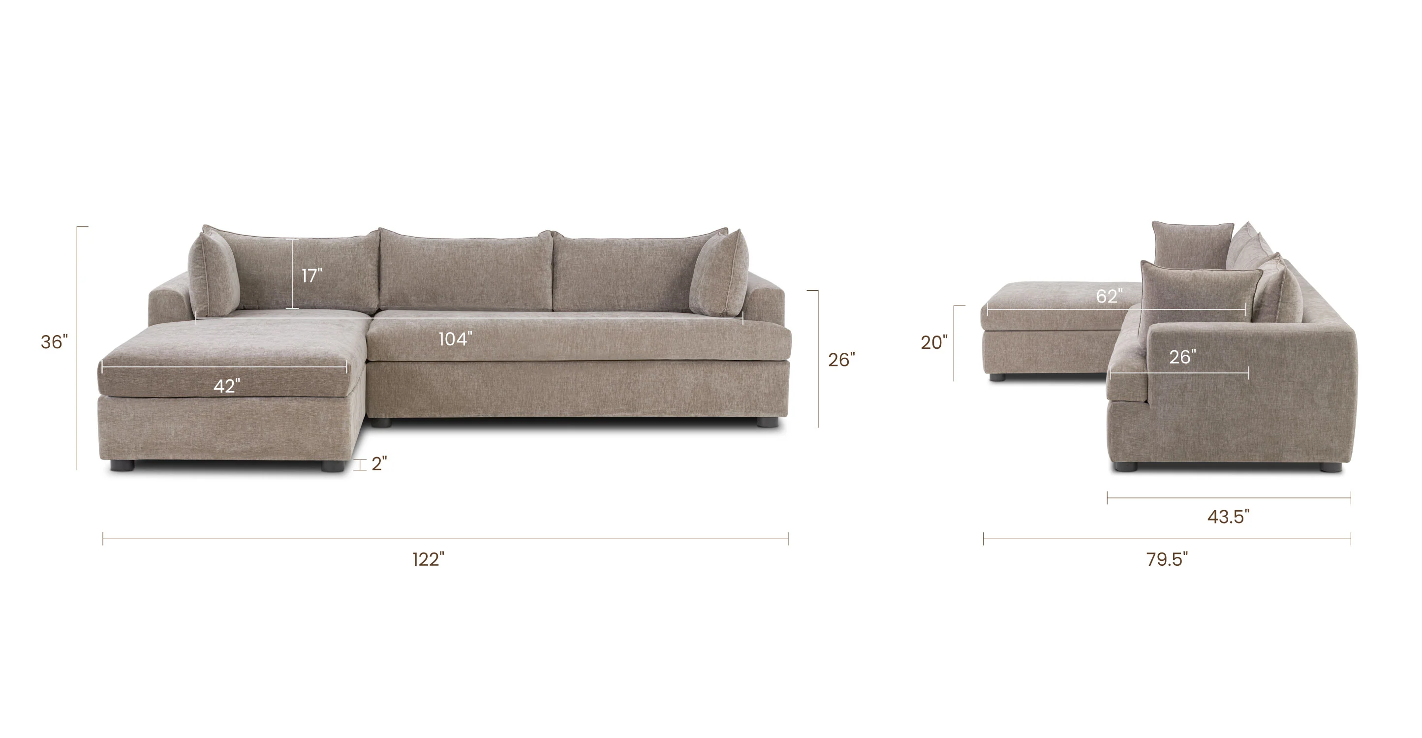 Milo Left-facing Sleeper Sectional - Image 55