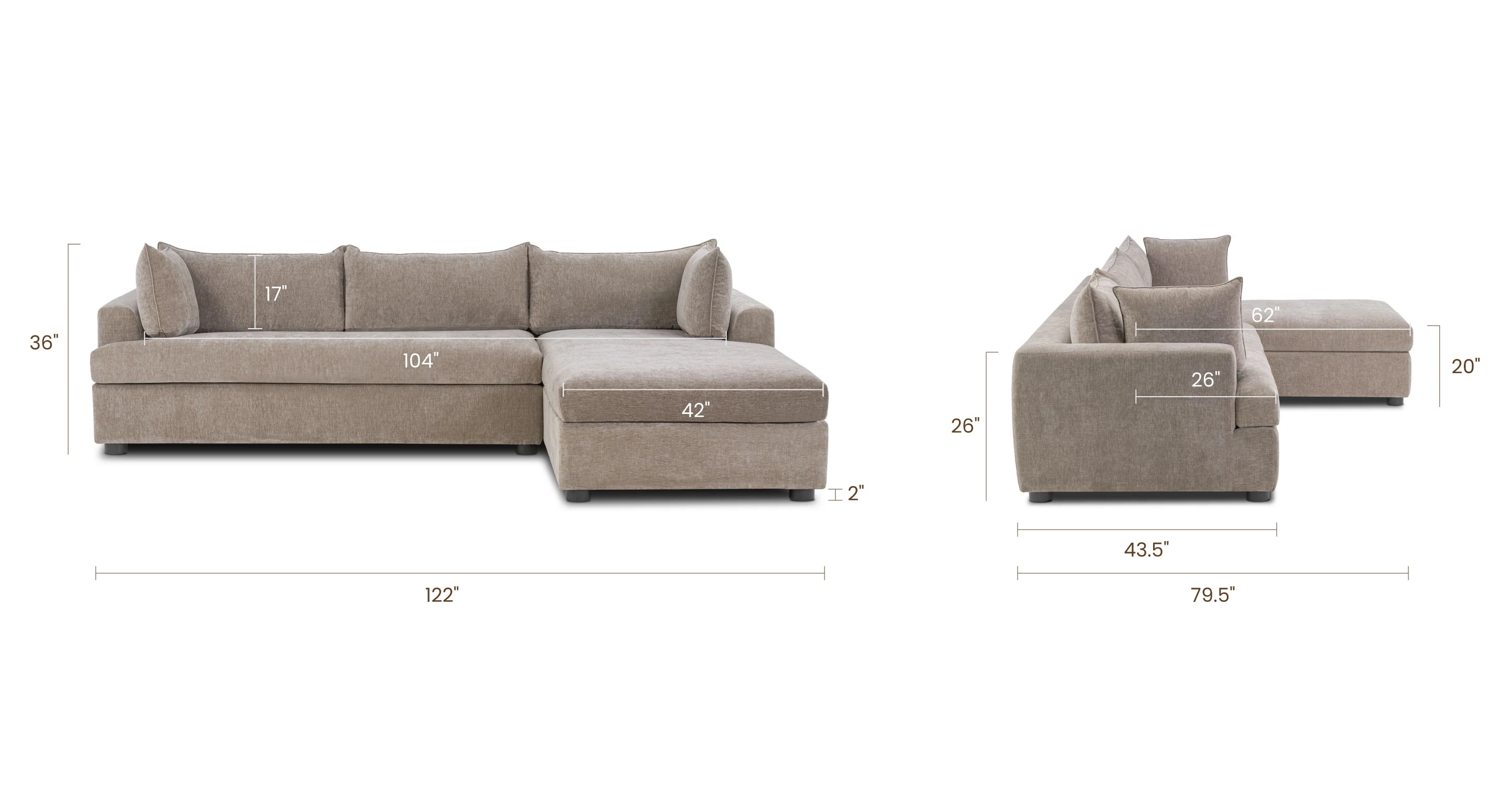 Milo Right-facing Sleeper Sectional - Image 55