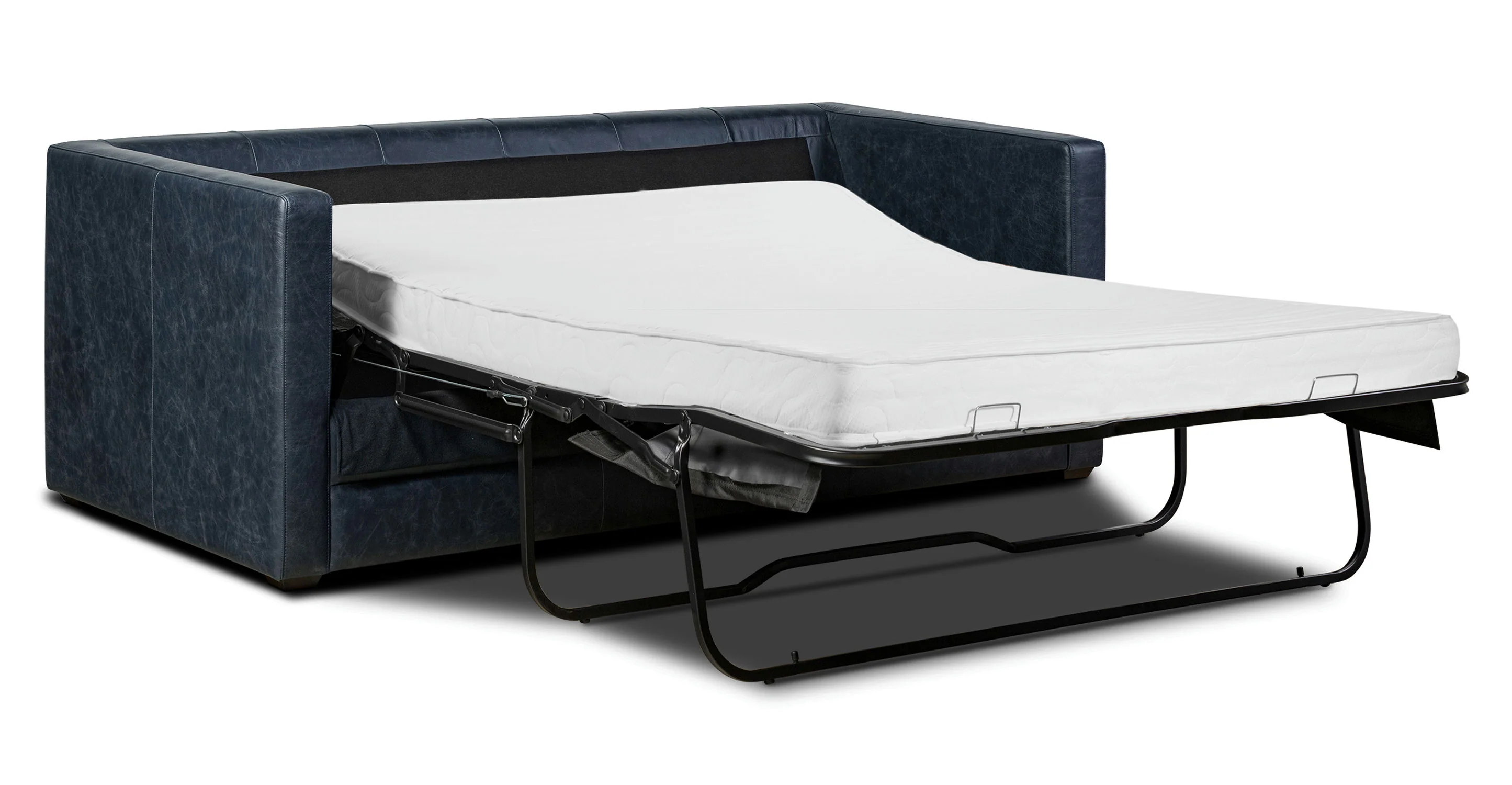 Napa 82" Leather Pull-Out Convertible Sleeper Sofa - Image 31