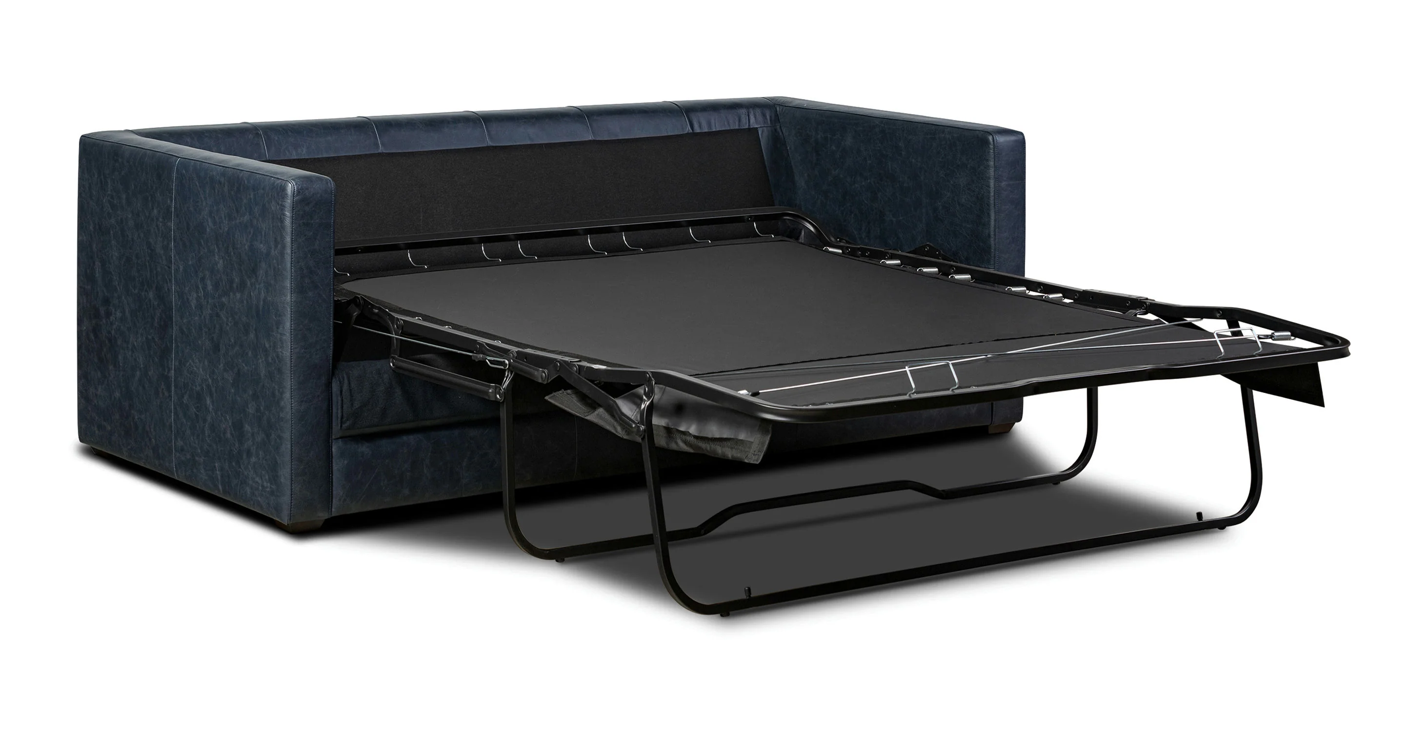 Napa 82" Leather Pull-Out Convertible Sleeper Sofa - Image 37
