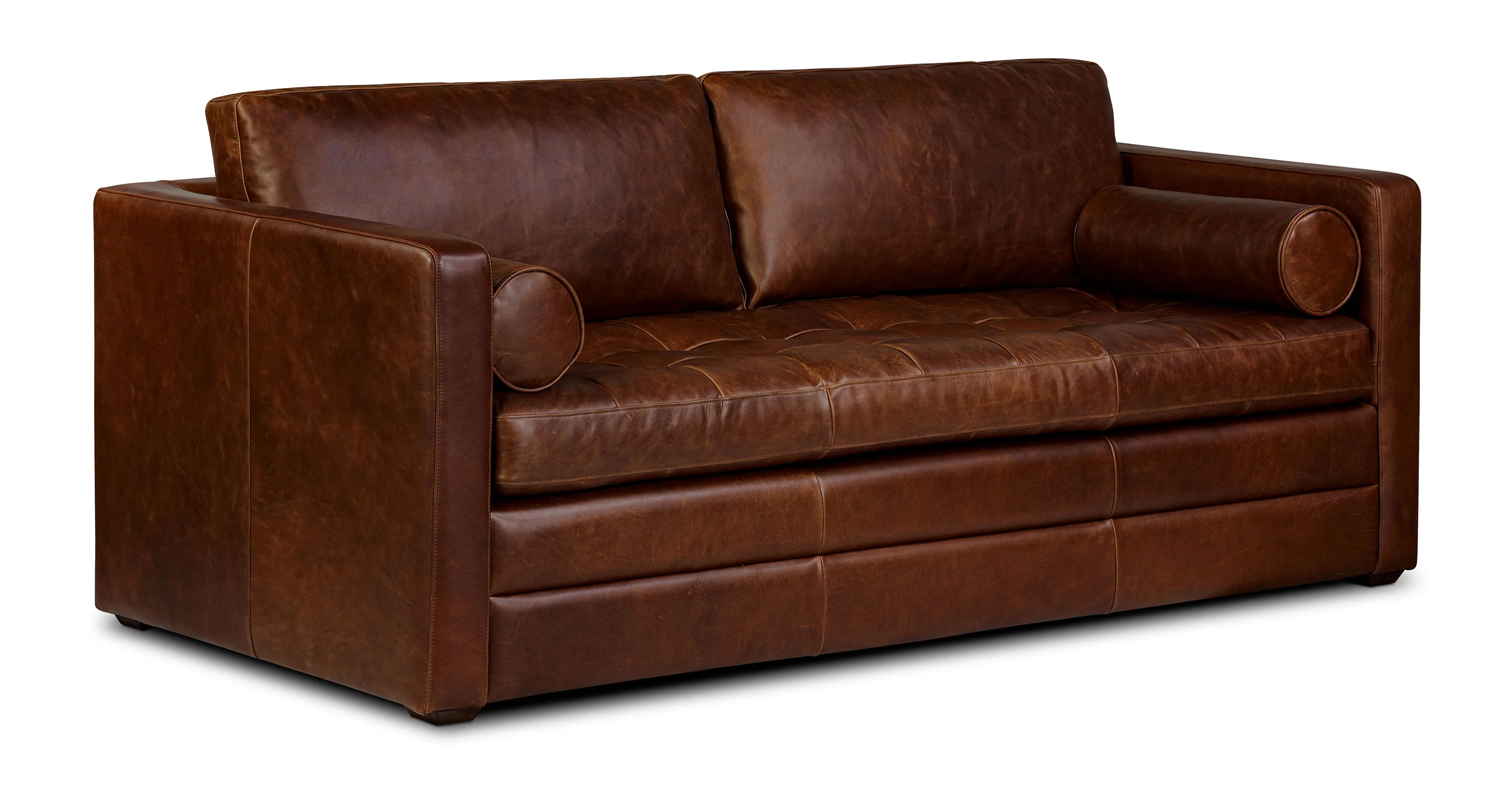 Napa 82" Leather Pull-Out Convertible Sleeper Sofa - Image 49