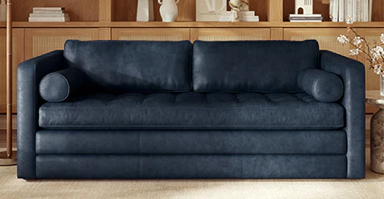 Napa 82" Leather Pull-Out Convertible Sleeper Sofa - Image 71