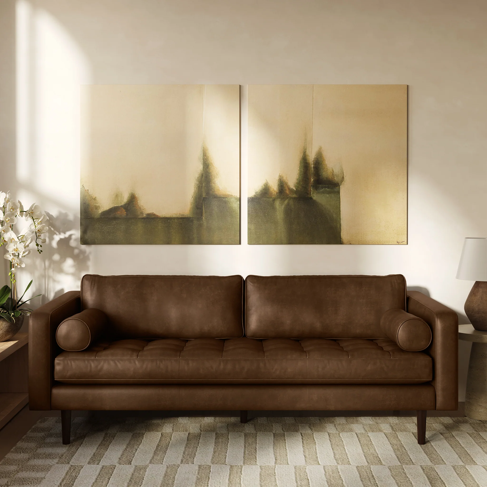 Napa Leather Sofa 88.5” - Image 130