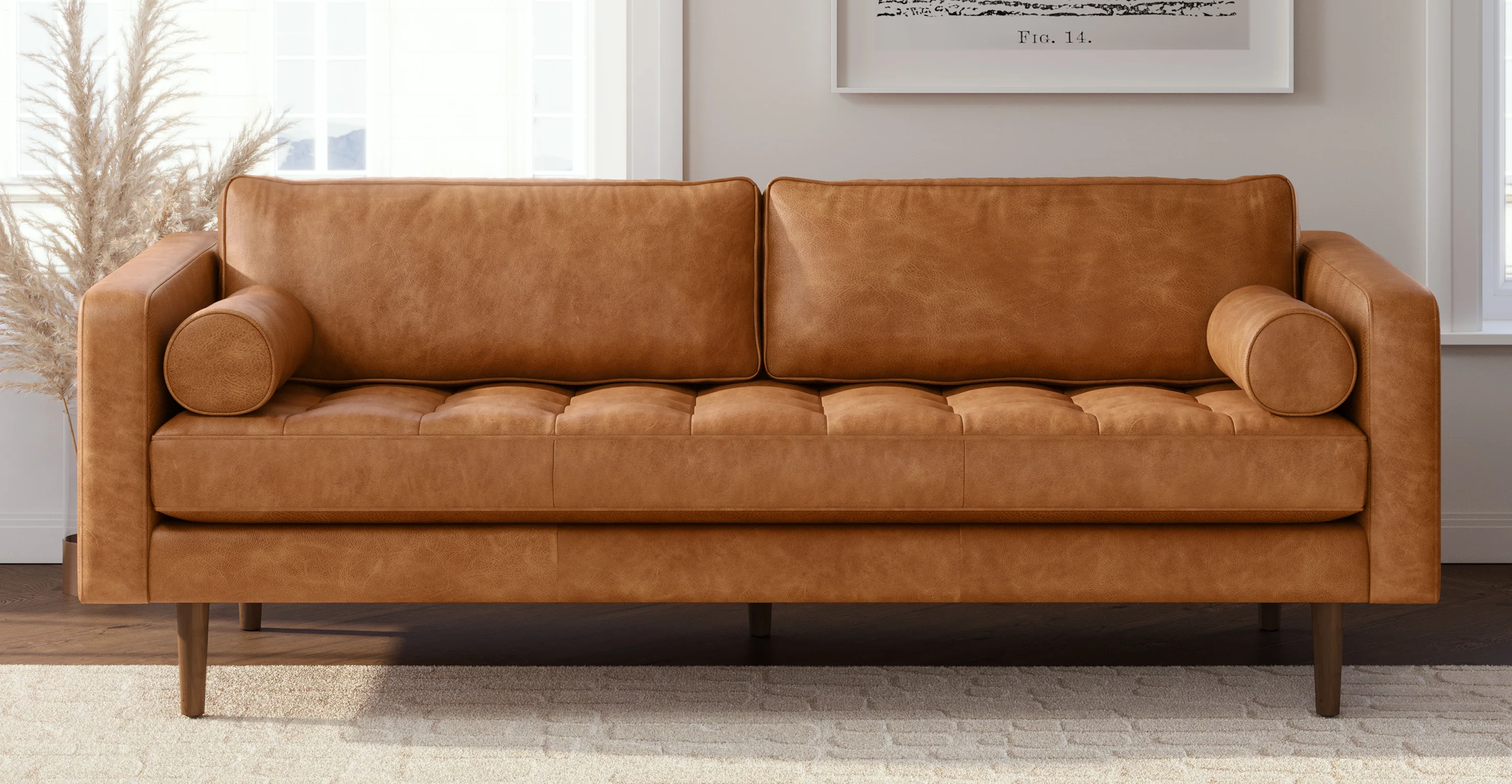 Napa Leather Sofa 88.5” - Image 2