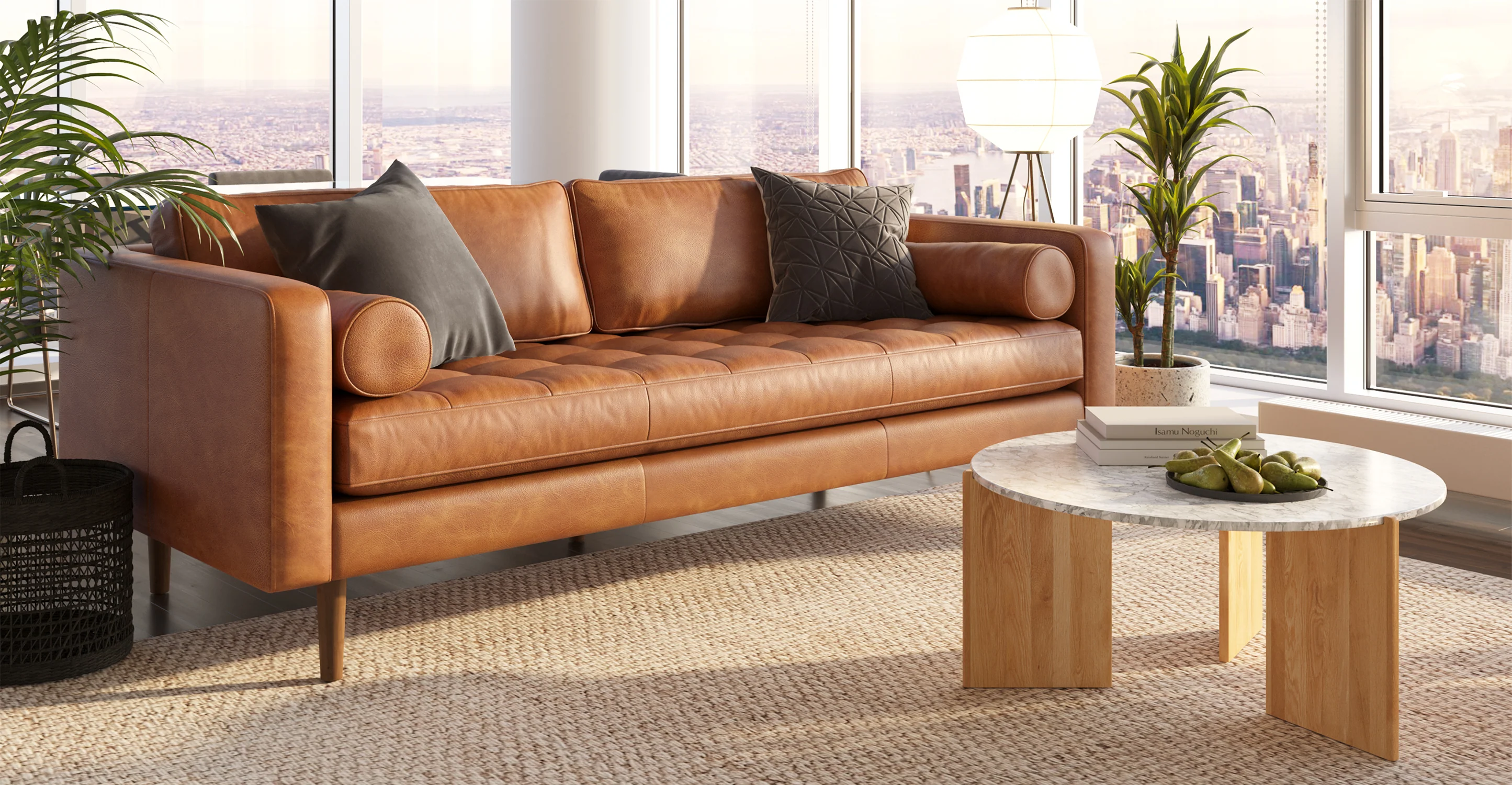 Napa Leather Sofa 88.5” - Image 4