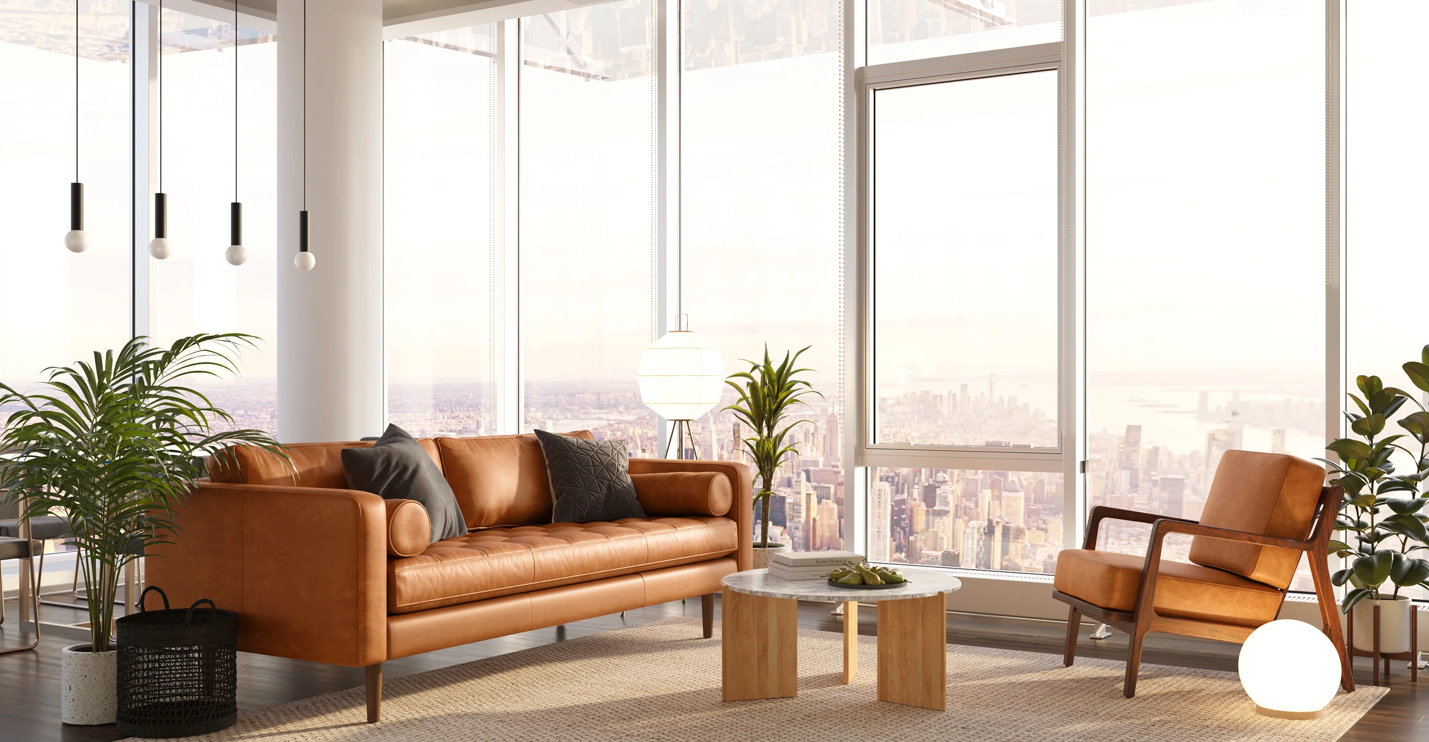 Napa Leather Sofa 88.5” - Image 5