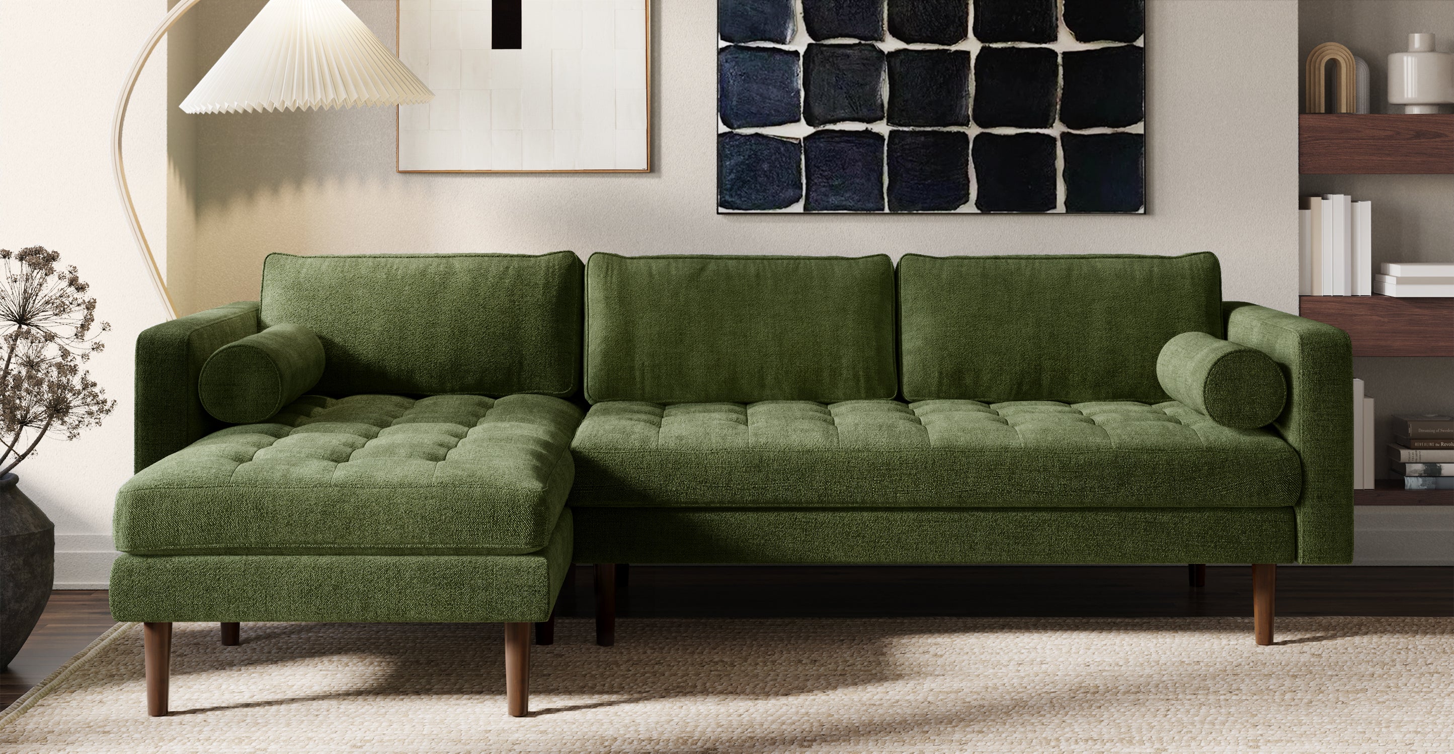 Napa Velvet Left-Facing Sectional Sofa - Image 4