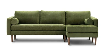 Napa Velvet Right-Facing Sectional Sofa - Image 11