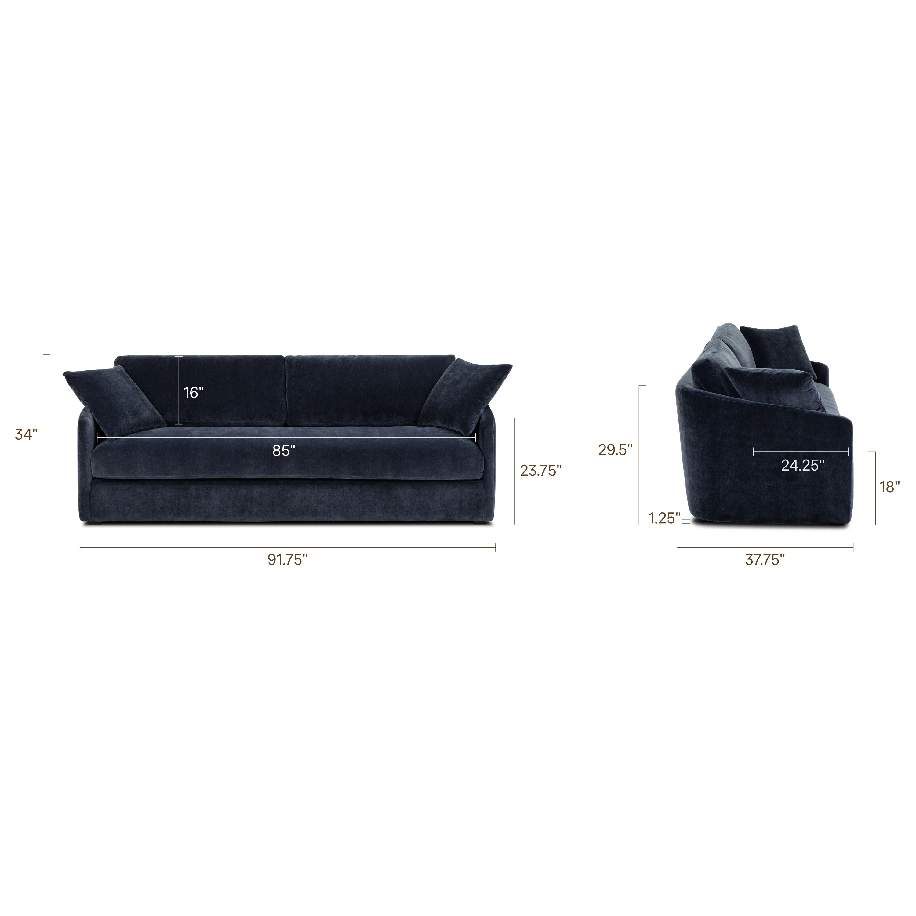 Rhodes 92" Velvet Sofa - Image 10