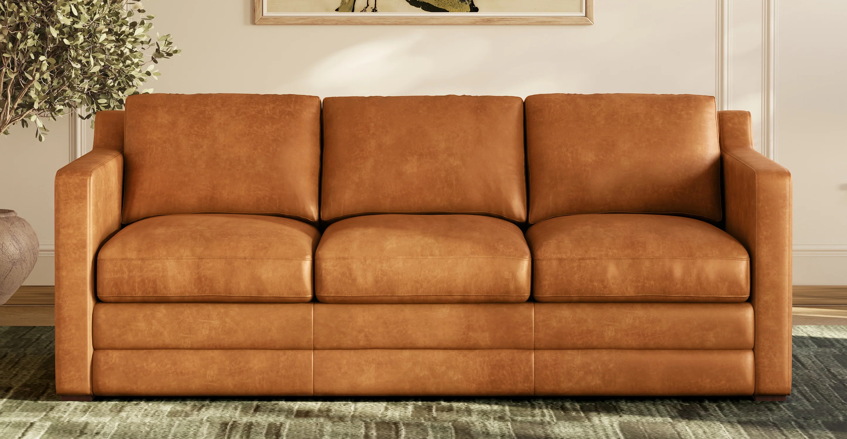 Sorrento Leather Pull-Out Convertible Sleeper Sofa - Image 3