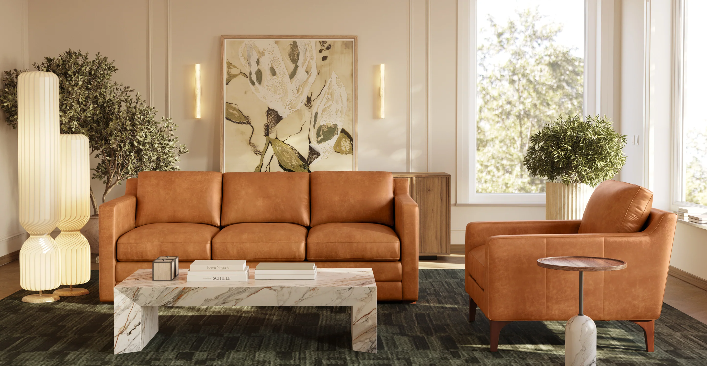 Sorrento Leather Pull-Out Convertible Sleeper Sofa - Image 4