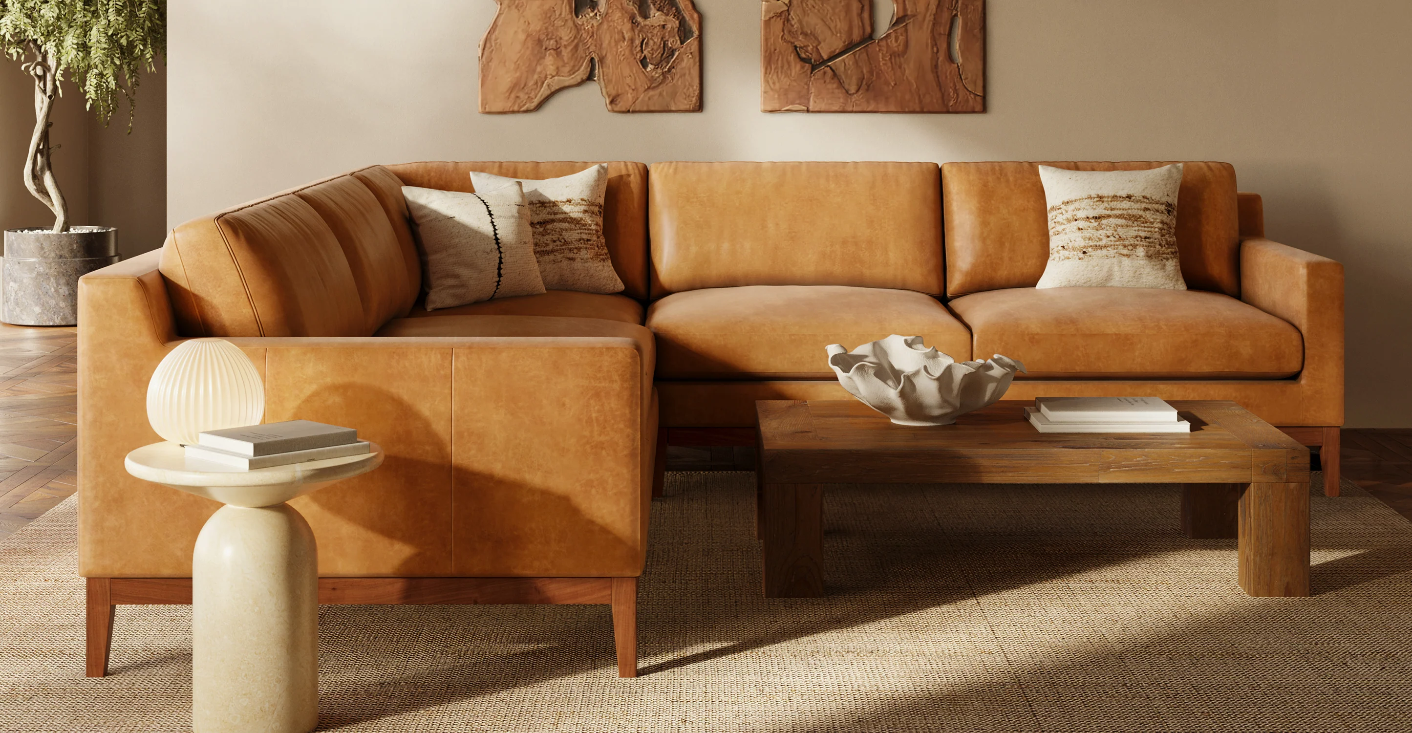 Zyon 116" Leather Corner Sectional - Image 3