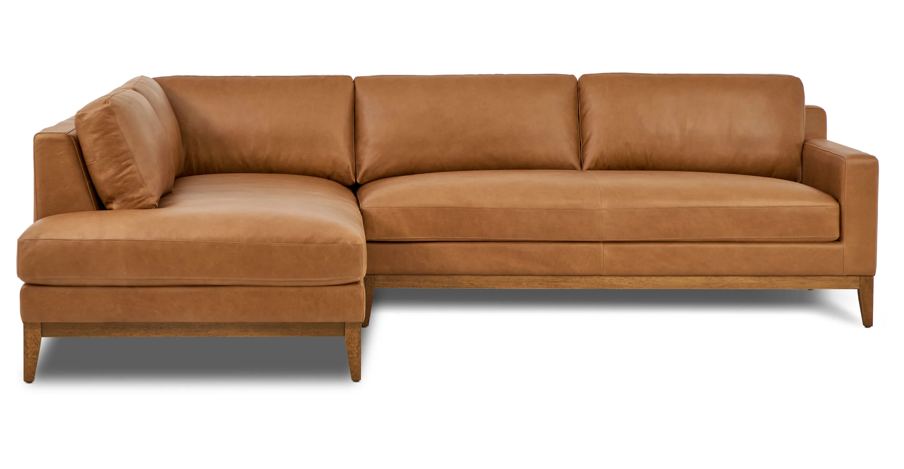 Zyon Leather Left-Facing Bumper Chaise Sectional - Image 2