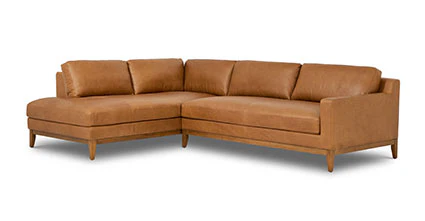 Zyon Leather Left-Facing Bumper Chaise Sectional - Image 24