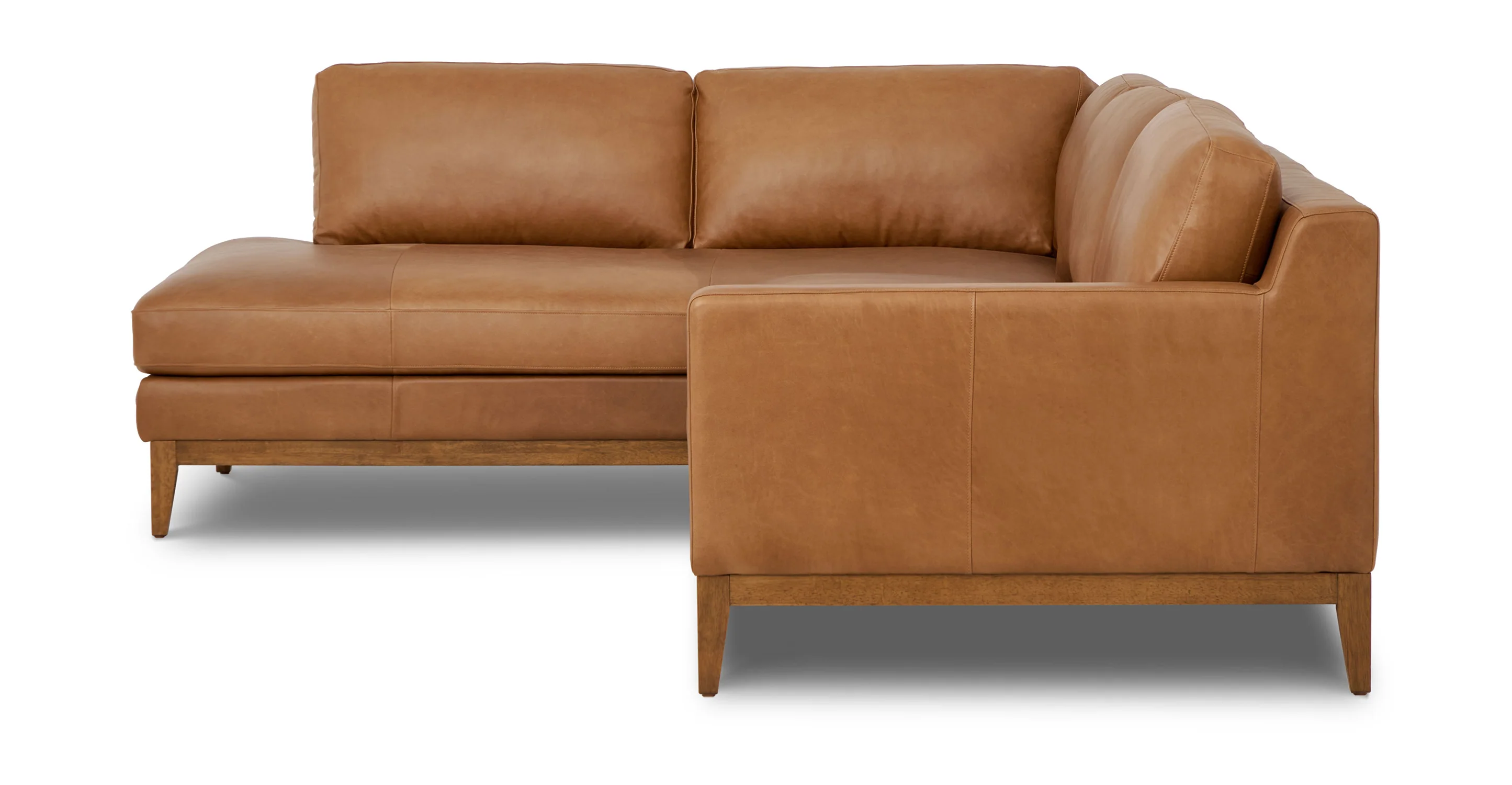 Zyon Leather Left-Facing Bumper Chaise Sectional - Image 3