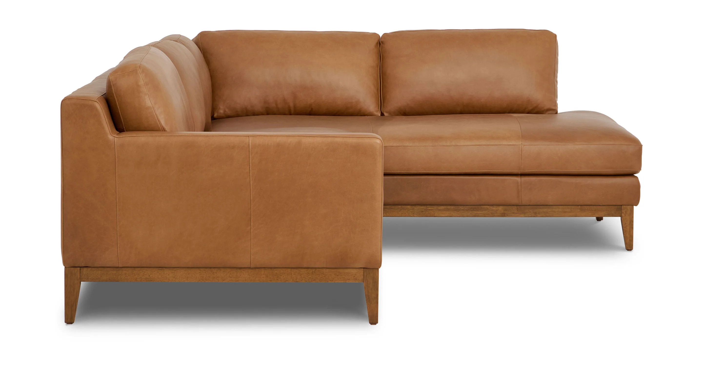 Zyon Leather Right-Facing Bumper Chaise Sectional - Image 3